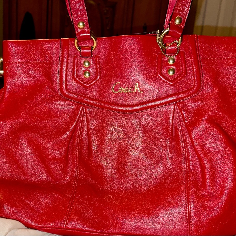 COACH ASHLEY LEATHER CARRYALL HANDBAG/ SHOULDER BAG